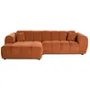 Image de Canapé d'angle gauche 4 places en tissu texturé terracotta