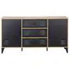 Image de Buffet bas 2 portes 3 tiroirs l140cm effet bois et noir
