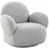 Image de Fauteuil pivotant en tissu bouclette gris clair