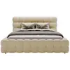 Image de Lit coffre en tissu bouclette 180x200 cm avec sommier beige