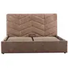 Image de Lit coffre 160x200 cm en velours taupe