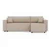 Image de Canapé d'angle réversible convertible 4 places en tissu texturé beige