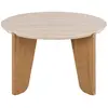 Image de Table basse pieds en chêne plateau effet travertin h45cm