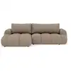 Image de Canapé d'angle gauche 4 places en tissu bouclette marron