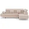 Image de Canapé d'angle convertible 5 places en velours texturé beige