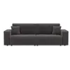 Image de Canapé droit 4 places convertible avec coffre en tissu gris