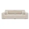Image de Canapé droit 4 places convertible avec coffre en tissu beige