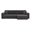 Image de Canapé d'angle réversible convertible 5 places en tissu gris