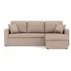 Image de Canapé d'angle réversible convertible 4 places en simili beige