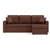 Image de Canap © d'angle r ©versible convertible 4 places en simili cognac