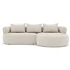 Image de Canapé d'angle droit 4 places en velours texturé beige