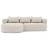 Image de Canapé d'angle gauche 4 places en velours texturé beige