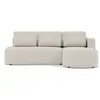Image de Canapé d'angle convertible 4 places avec coffre en tissu texturé beige