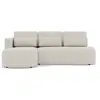 Image de Canapé d'angle convertible 4 places avec coffre en tissu texturé beige