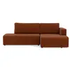 Image de Canapé d'angle droit convertible 4 places en velours côtelé terracotta