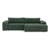 Image de Canapé d'angle droit convertible 4 places en velours texturé vert