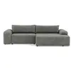 Image de Canapé d'angle convertible 4 places coffre en velours texturé gris