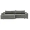 Image de Canapé d'angle convertible 4 places coffre en velours texturé gris