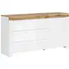 Image de Buffet 3 tiroirs 1 porte stratifiés blanc et bois
