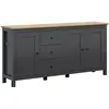 Image de Buffet 3 portes 3 tiroirs panneaux mdf et mélaminés gris
