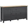 Image de Buffet 2 portes 3 tiroirs panneaux mdf et mélaminés gris