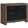 Image de Buffet 1 porte 3 tiroirs stratifiés beige et noir