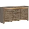 Image de Buffet 2 portes 3 tiroirs led inclus stratifiés beige