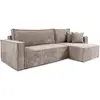 Image de Canapé d'angle réversible convertible 3 places bois de pin taupe