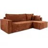 Image de Canapé d'angle réversible convertible 3 places bois de pin terracotta