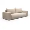 Image de Canapé convertible 3 places coffre bois de pin beige