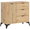Image de Buffet 1 porte 3 tiroirs stratifiés beige