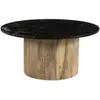 Image de Table basse ronde 70 cm en marbre noir et bois massif