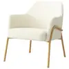 Image de Fauteuil lounge en tissu bouclé ecru