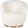 Image de Fauteuil tissu effet mohair crème pivotant venus