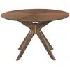 Image de Table repas ronde 120 cm placage noyer