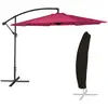 Image de Parasol déporté rond 3,50m acier toile fuchsia avec housse