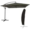 Image de Parasol déporté carré 2,7x2,7m acier toile grise avec housse