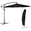 Image de Parasol déporté rond 3,50m en acier noire beige avec housse