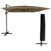 Image de Parasol déporté rectangulaire 3x4m toile taupe avec housse