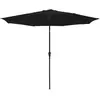 Image de Parasol droit rond 3,30m en aluminium et toile noir