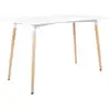 Image de Table à manger rectangulaire style scandinave blanche et bois de hêtre