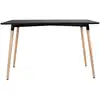 Image de Table à manger rectangulaire style scandinave noire et bois de hêtre