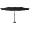Image de Parasol double ovale 2,7x4,6m en acier et toile noir