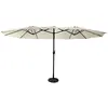 Image de Parasol double ovale 2,7x4,6m en acier et toile beige