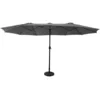 Image de Parasol double ovale 2,7x4,6m en acier et toile gris