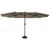 Image de Parasol double ovale 2,7x4,6m en acier et toile taupe