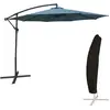 Image de Parasol déporté rond 3m en acier et toile bleu gris avec housse