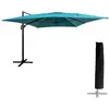 Image de Parasol déporté rectangulaire 3x4m toile bleu avec housse