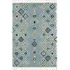 Image de Tapis salon berbere turquoise 120x170 dessin ethnique