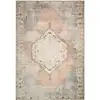 Image de Tapis vintage motif orient effet usé bleu pastel et rose   120x170